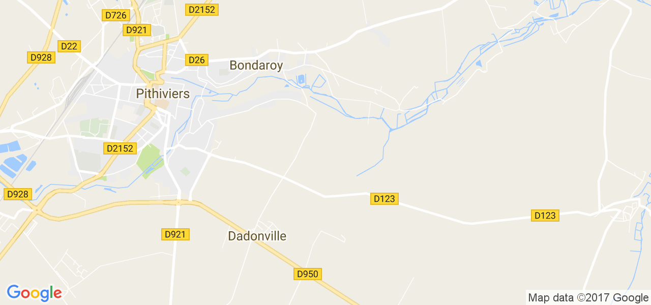 map de la ville de Bondaroy