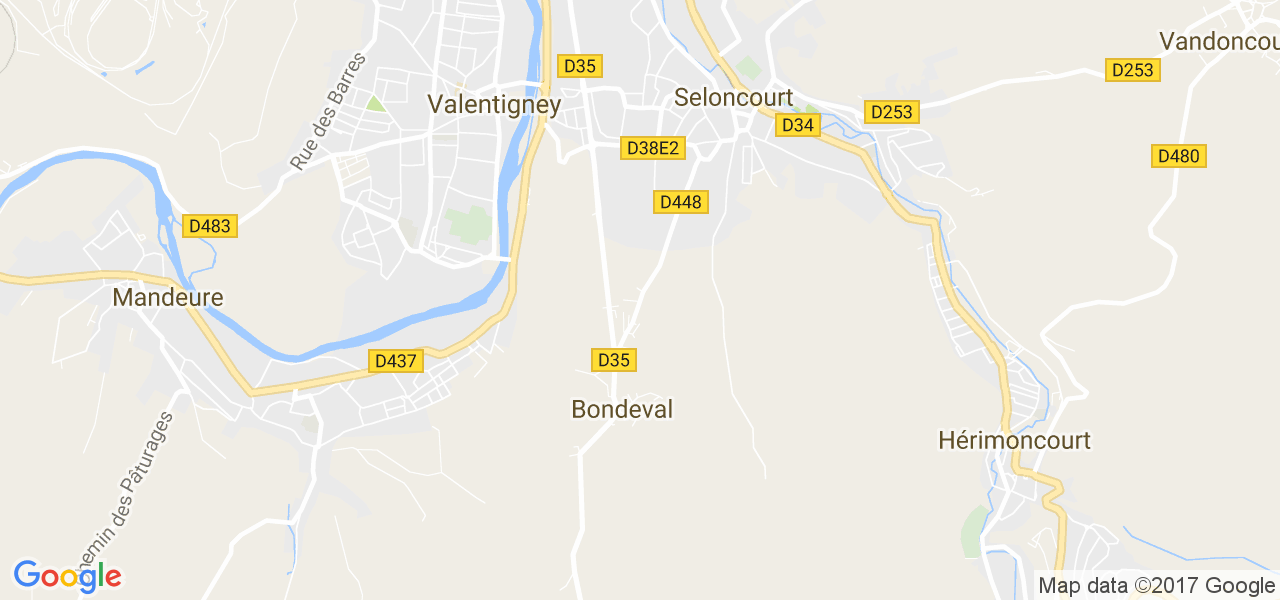 map de la ville de Bondeval