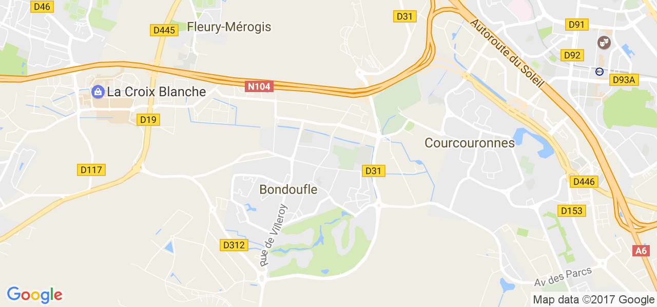 map de la ville de Bondoufle