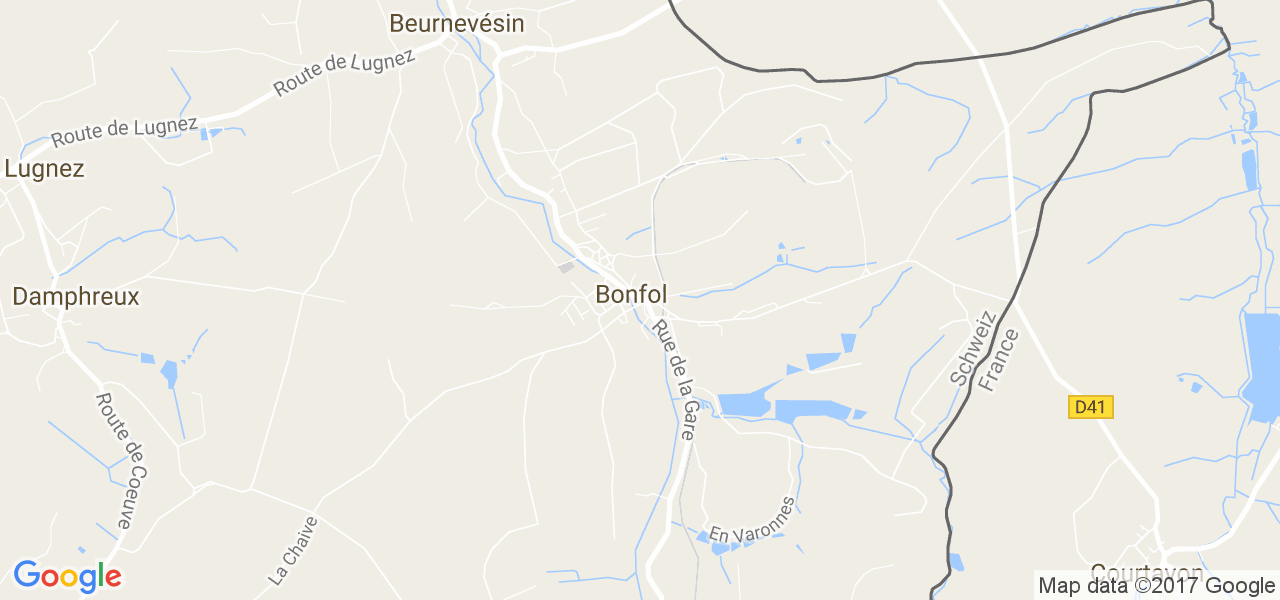 map de la ville de Bonfol