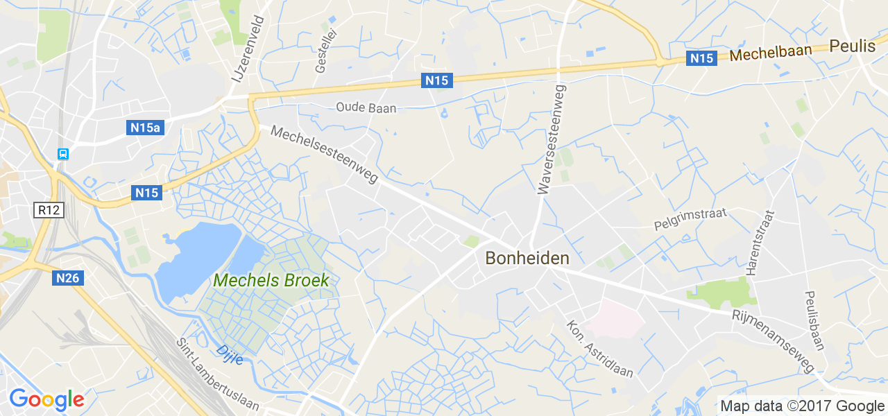 map de la ville de Bonheiden