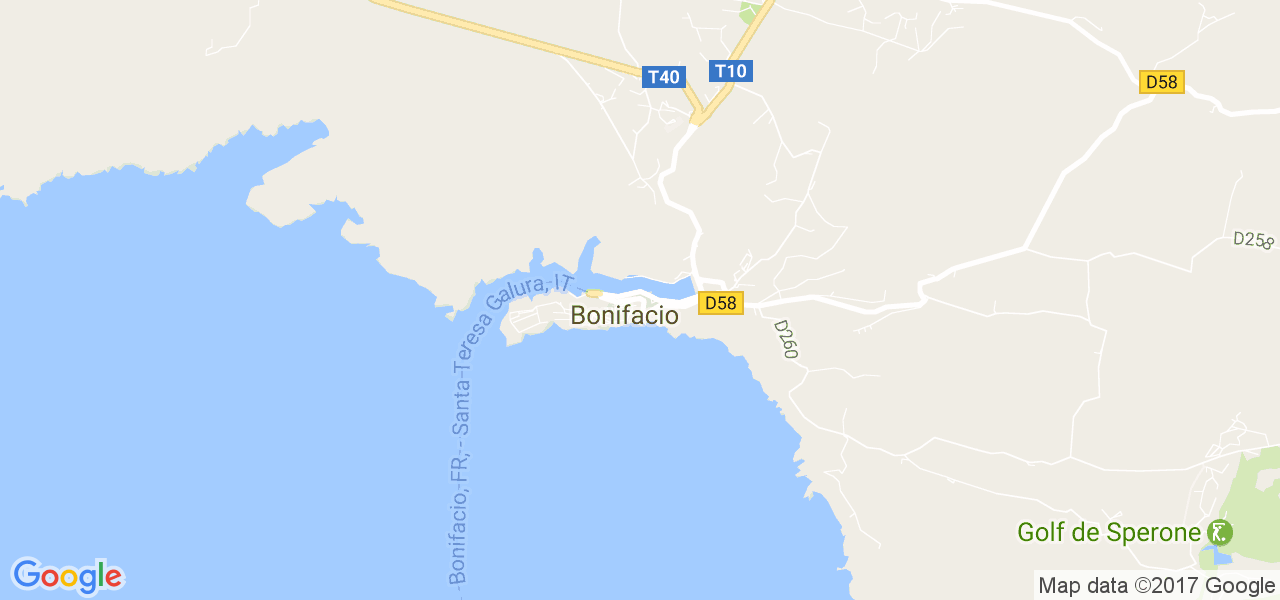 map de la ville de Bonifacio