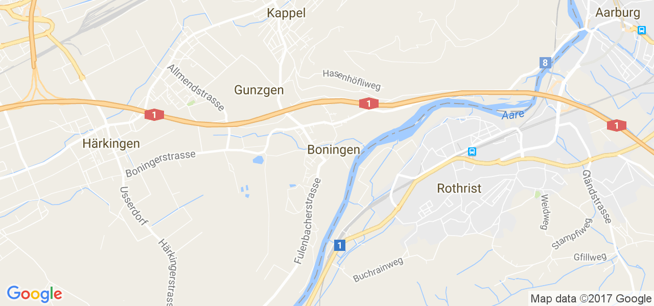 map de la ville de Boningen