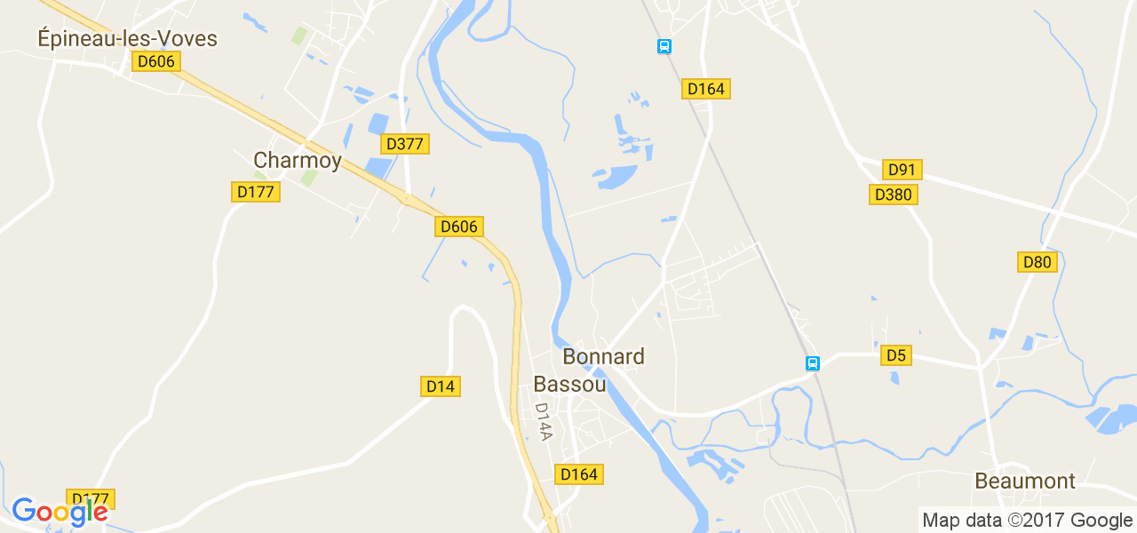 map de la ville de Bonnard