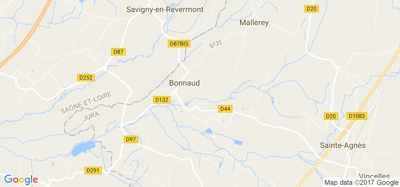 map de la ville de Bonnaud