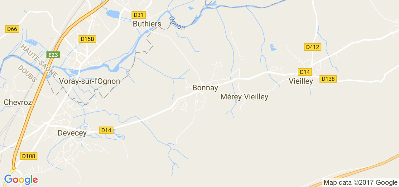 map de la ville de Bonnay