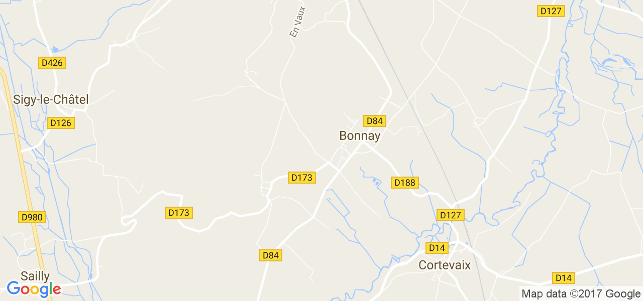 map de la ville de Bonnay