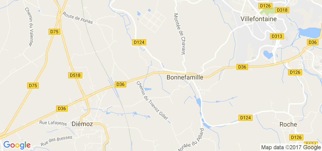 map de la ville de Bonnefamille