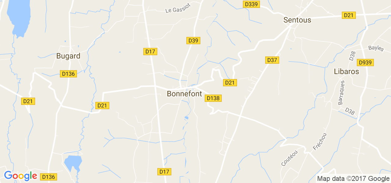 map de la ville de Bonnefont