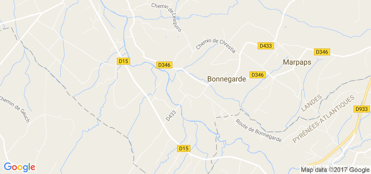 map de la ville de Bonnegarde