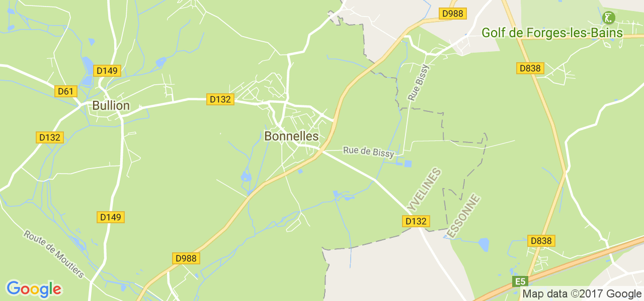 map de la ville de Bonnelles