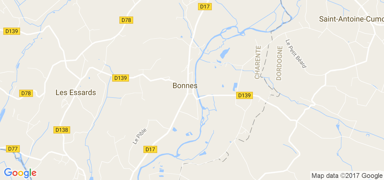 map de la ville de Bonnes