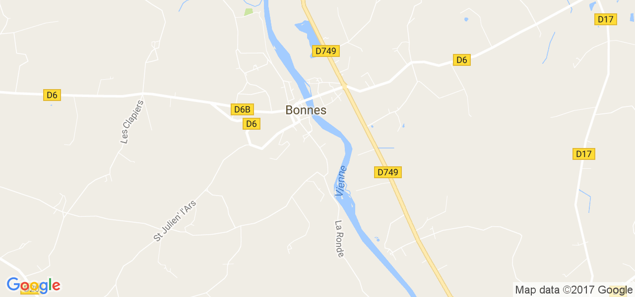 map de la ville de Bonnes