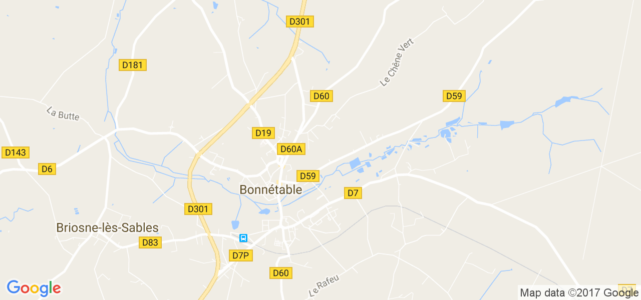 map de la ville de Bonnétable