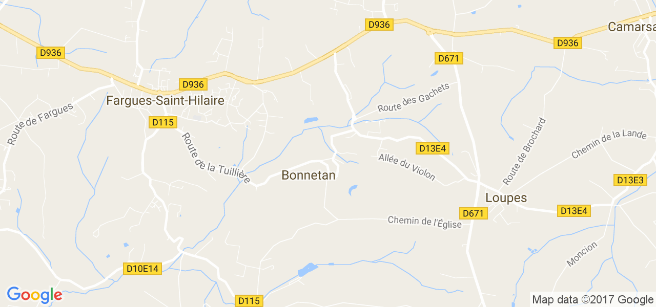 map de la ville de Bonnetan