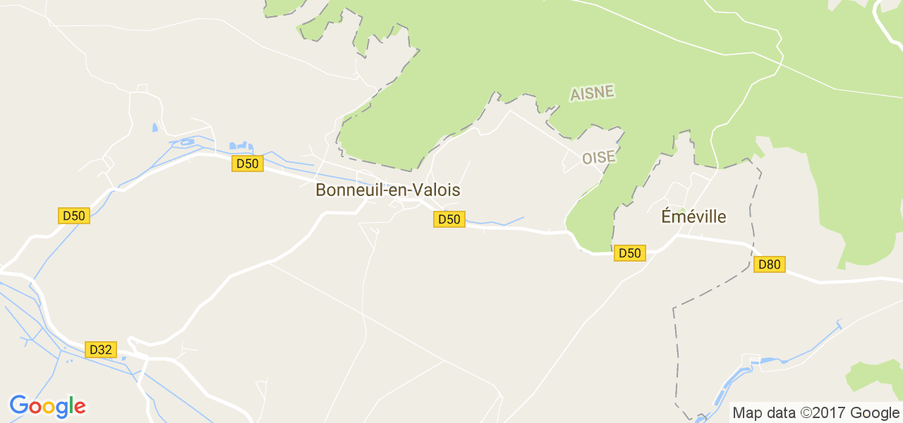 map de la ville de Bonneuil-en-Valois