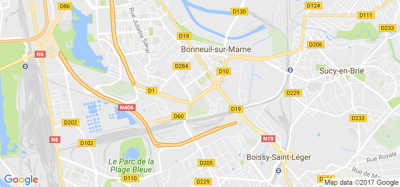 map de la ville de Bonneuil-sur-Marne