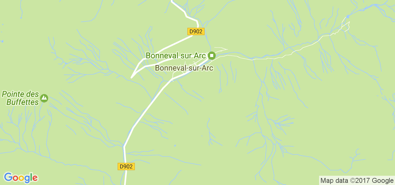 map de la ville de Bonneval-sur-Arc