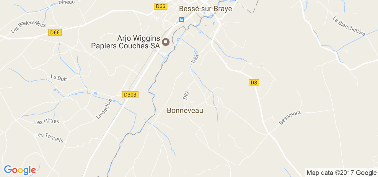 map de la ville de Bonneveau