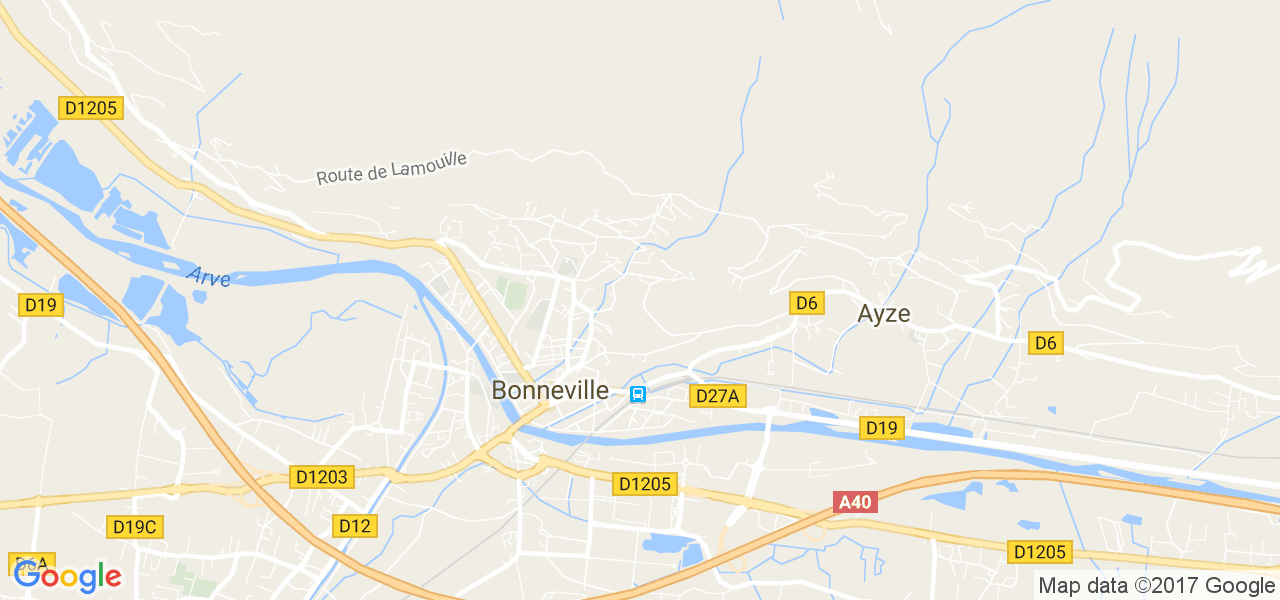 map de la ville de Bonneville