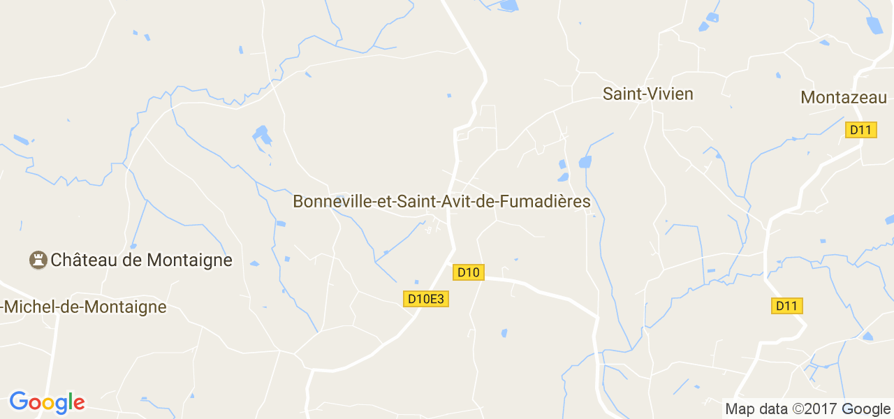 map de la ville de Bonneville-et-Saint-Avit-de-Fumadières