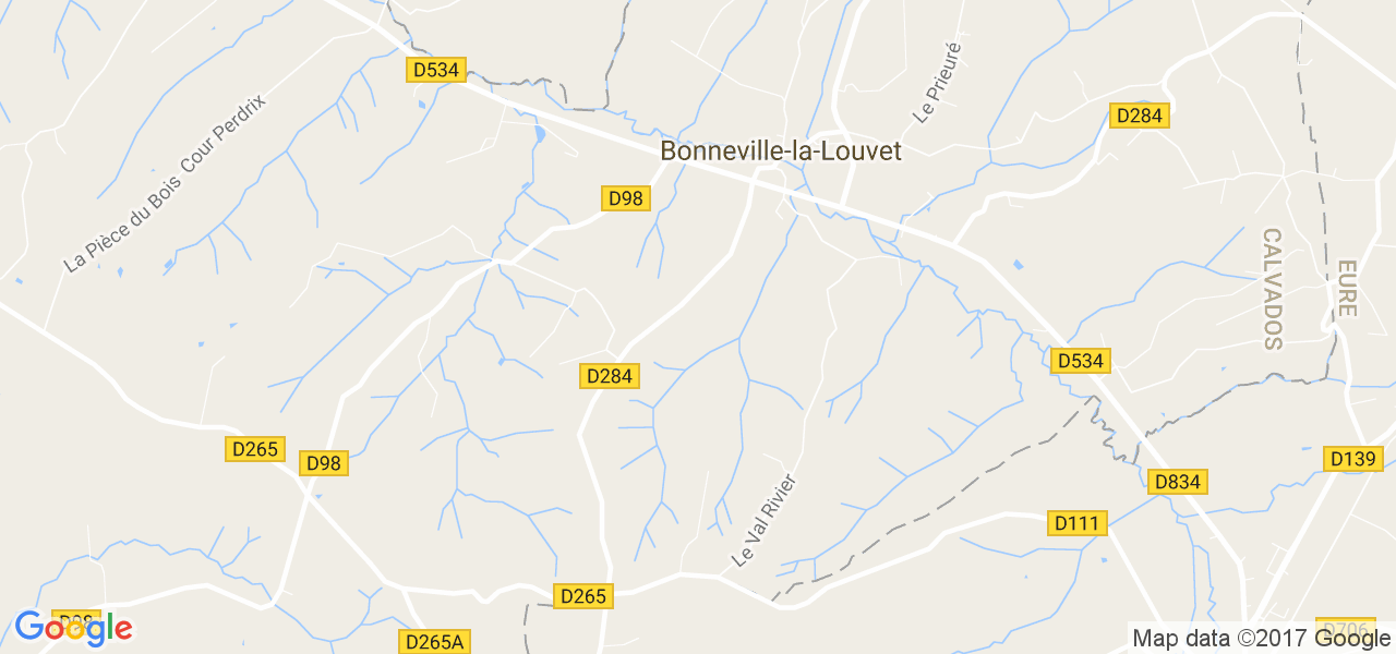 map de la ville de Bonneville-la-Louvet