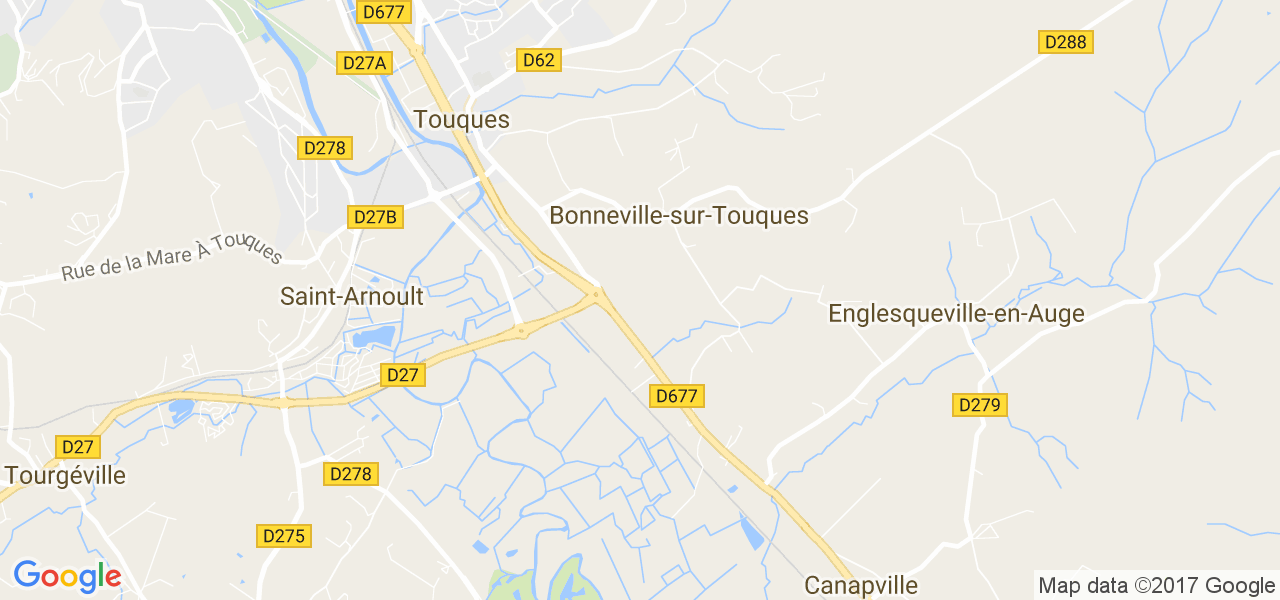 map de la ville de Bonneville-sur-Touques