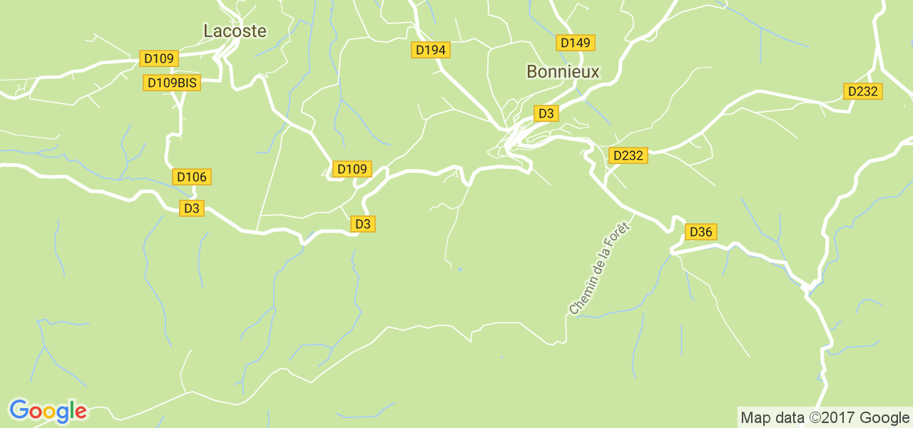 map de la ville de Bonnieux