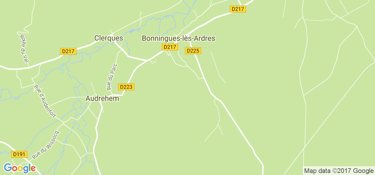 map de la ville de Bonningues-lès-Ardres