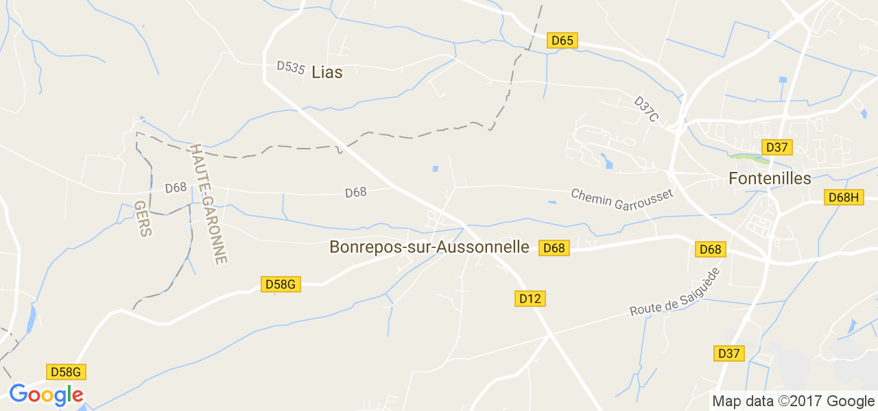 map de la ville de Bonrepos-sur-Aussonnelle