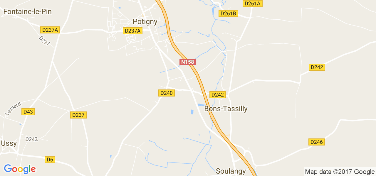 map de la ville de Bons-Tassilly