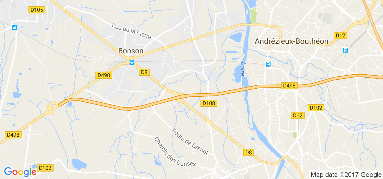 map de la ville de Bonson