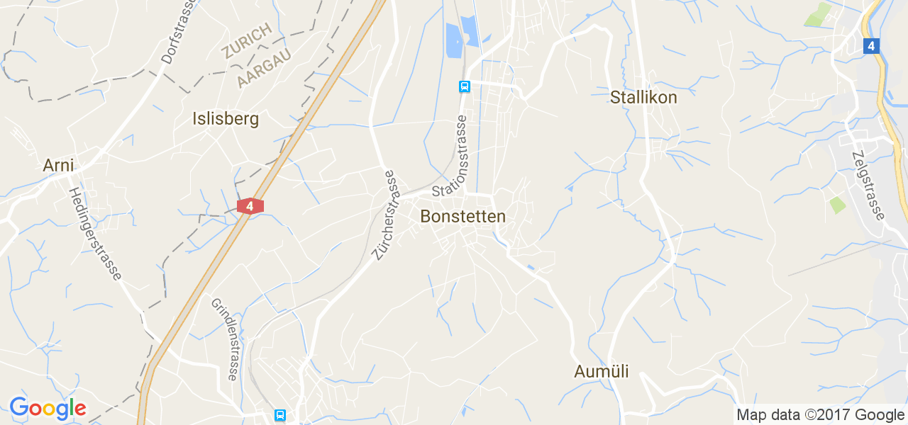 map de la ville de Bonstetten
