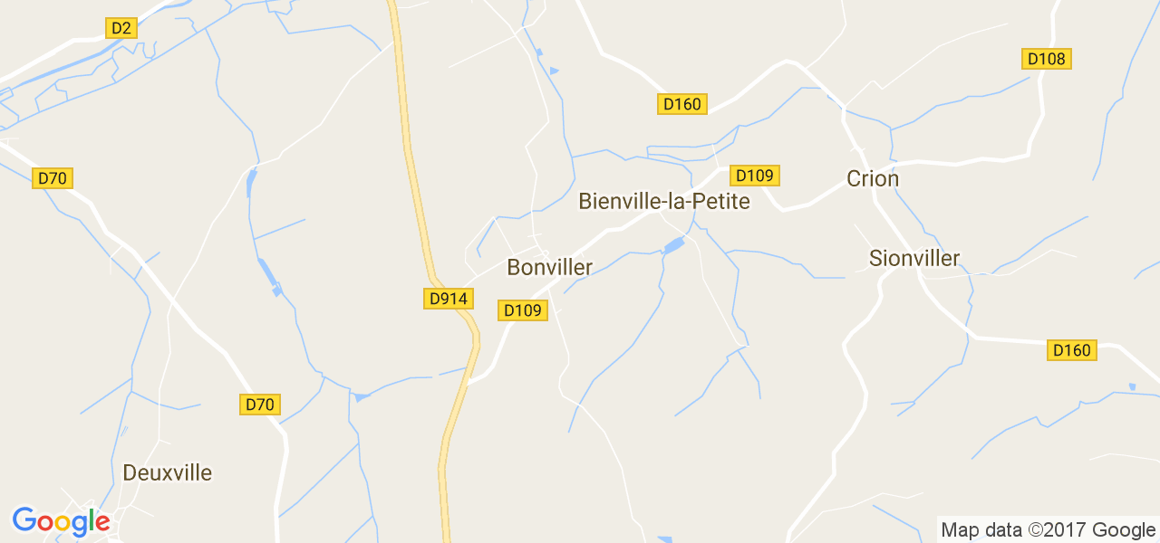 map de la ville de Bonviller