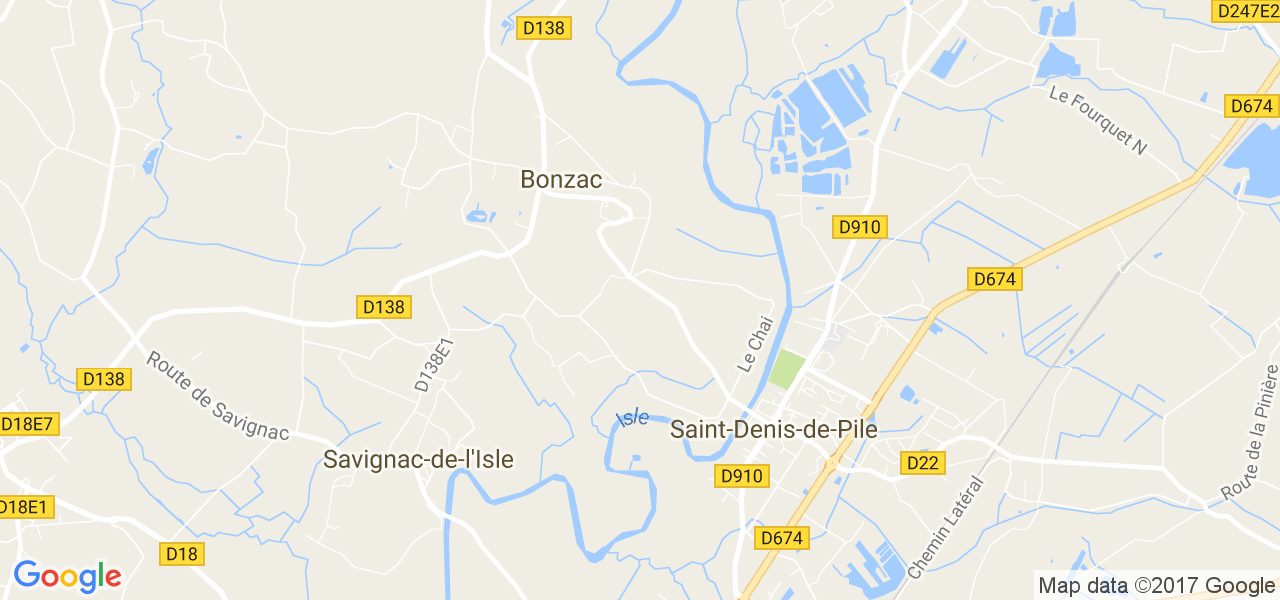 map de la ville de Bonzac