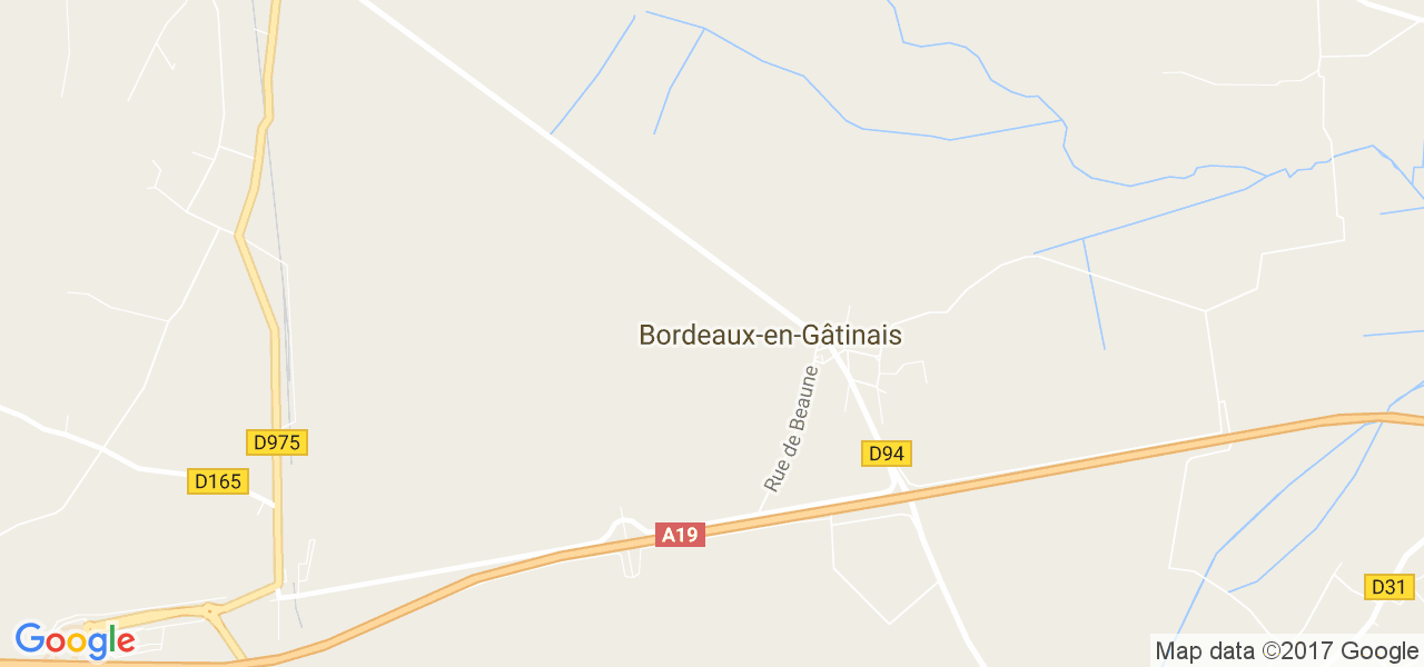 map de la ville de Bordeaux-en-Gâtinais