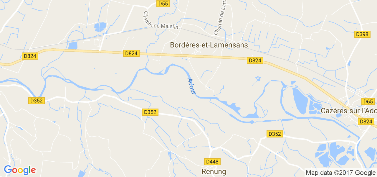 map de la ville de Bordères-et-Lamensans