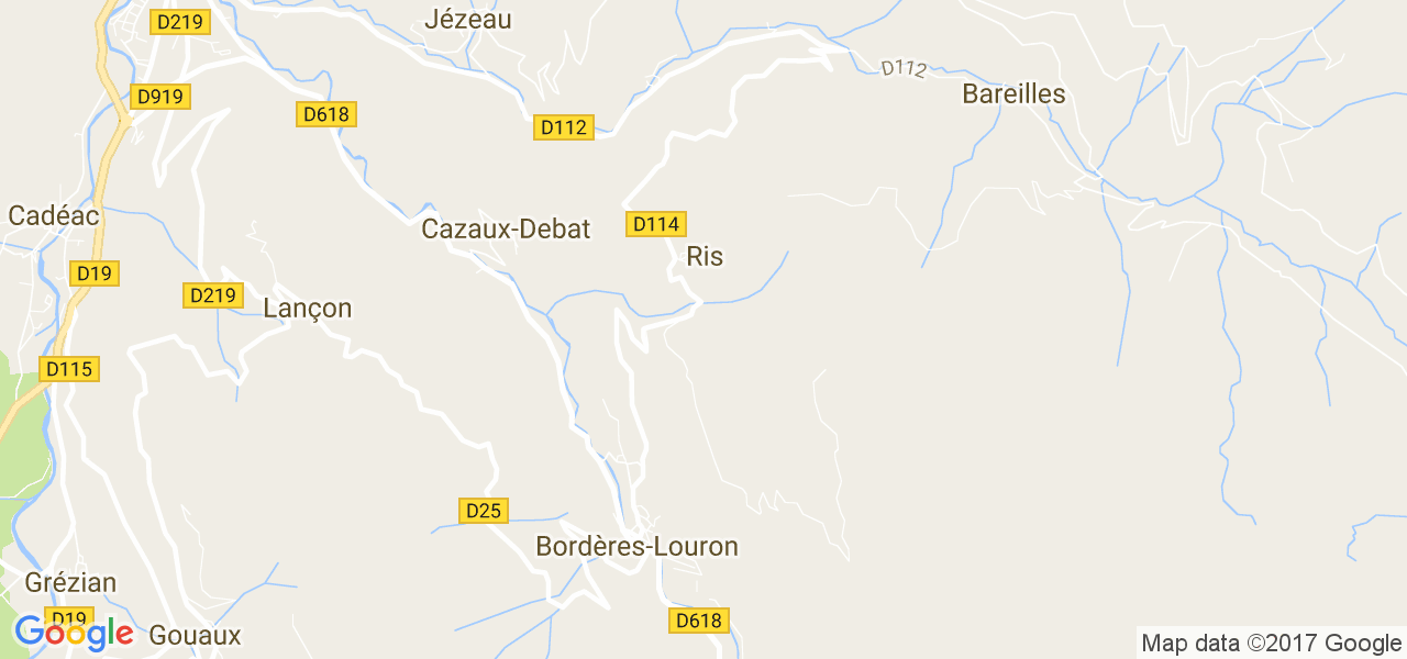 map de la ville de Bordères-Louron