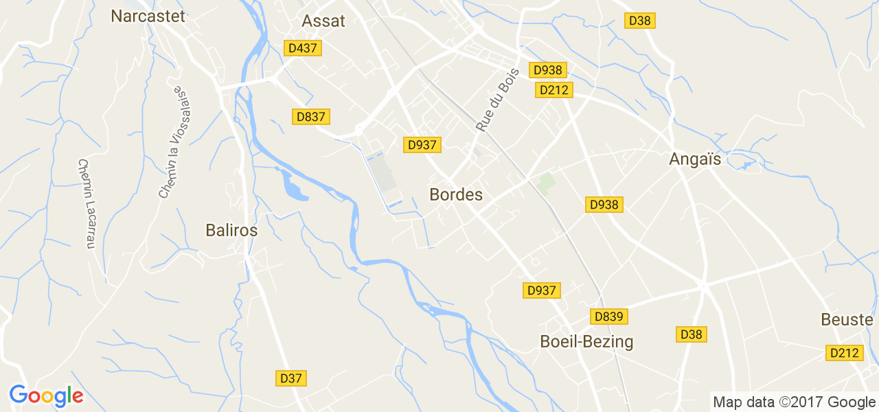 map de la ville de Bordes