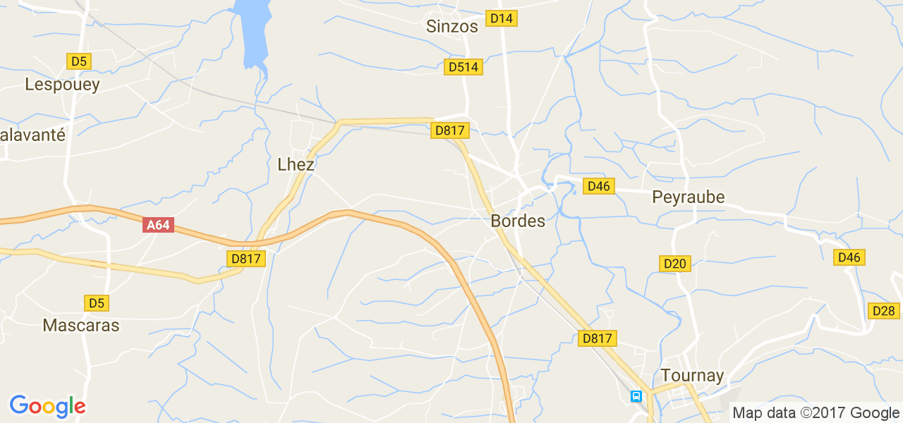 map de la ville de Bordes