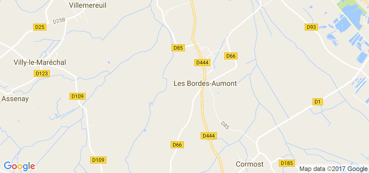 map de la ville de Bordes-Aumont