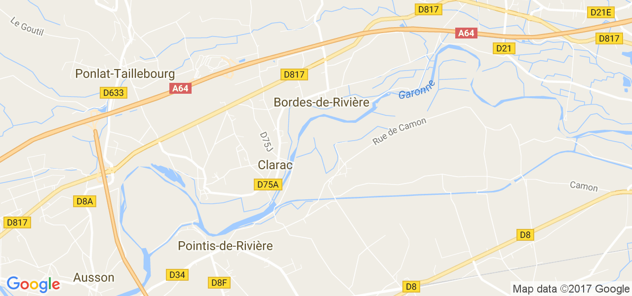 map de la ville de Bordes-de-Rivière