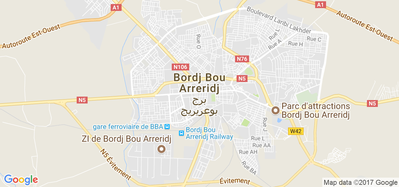 map de la ville de Bordj Bou Arreridj