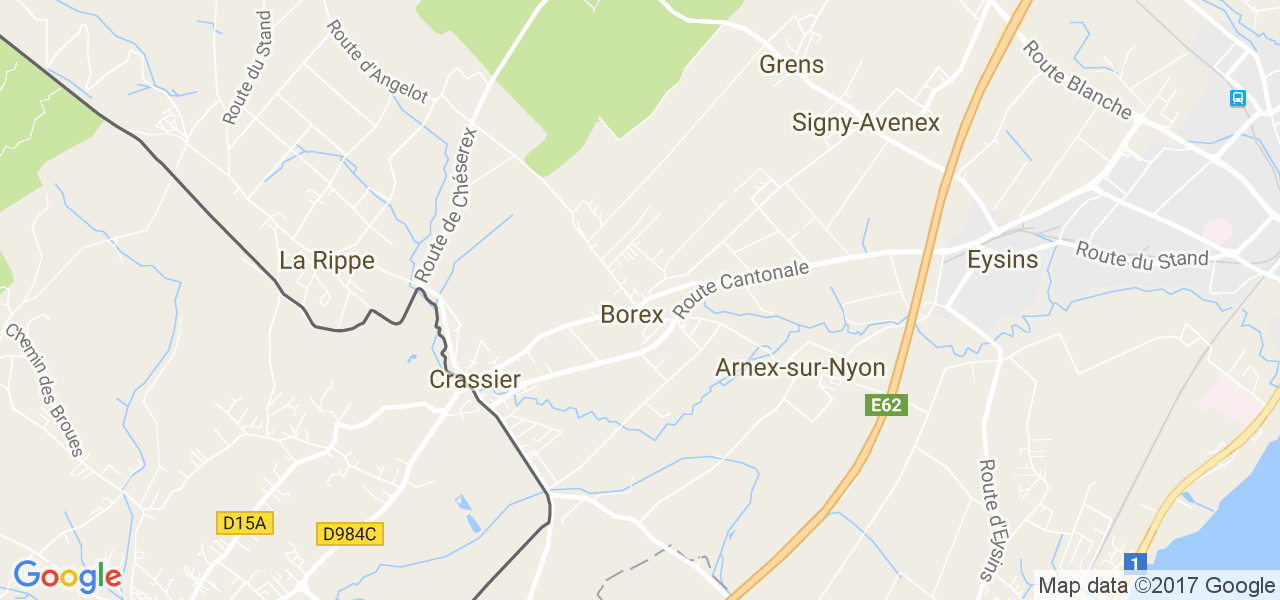 map de la ville de Borex