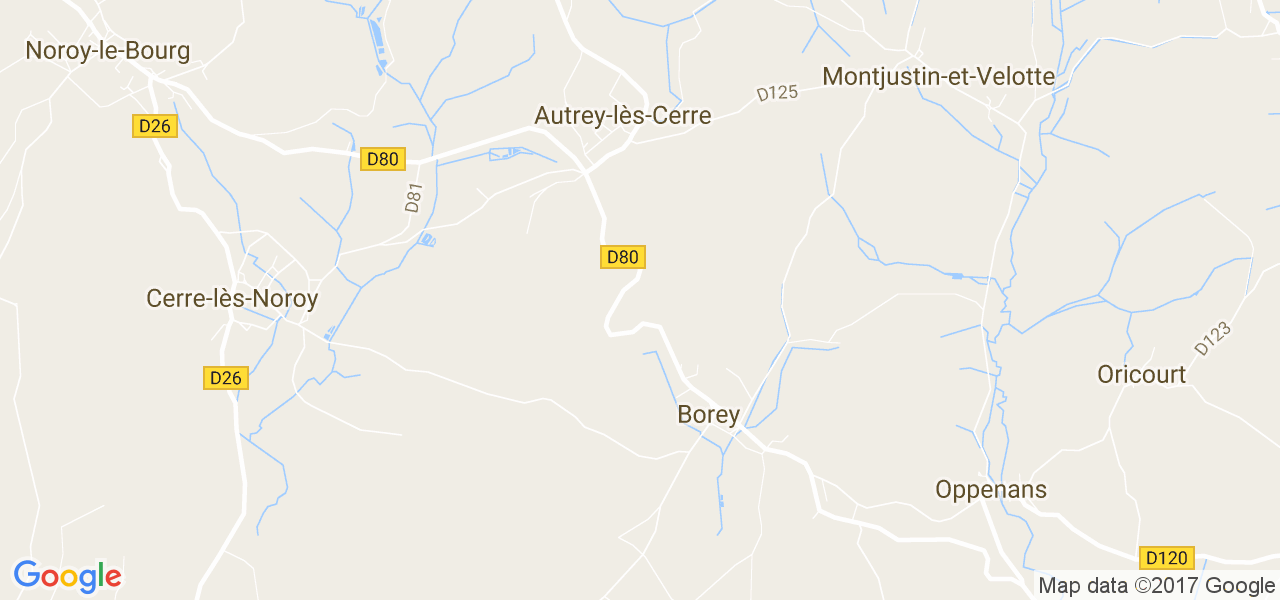 map de la ville de Borey