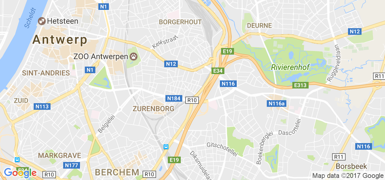 map de la ville de Borgerhout