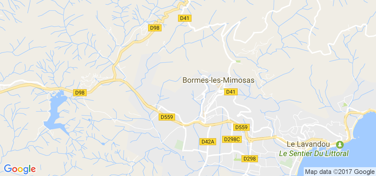 map de la ville de Bormes-les-Mimosas