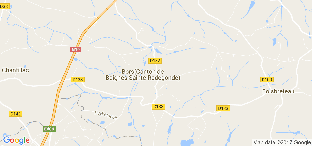 map de la ville de Bors (Canton de Baignes-Sainte-Radegonde)