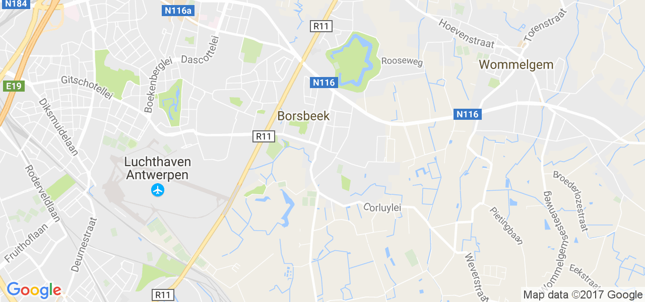 map de la ville de Borsbeek