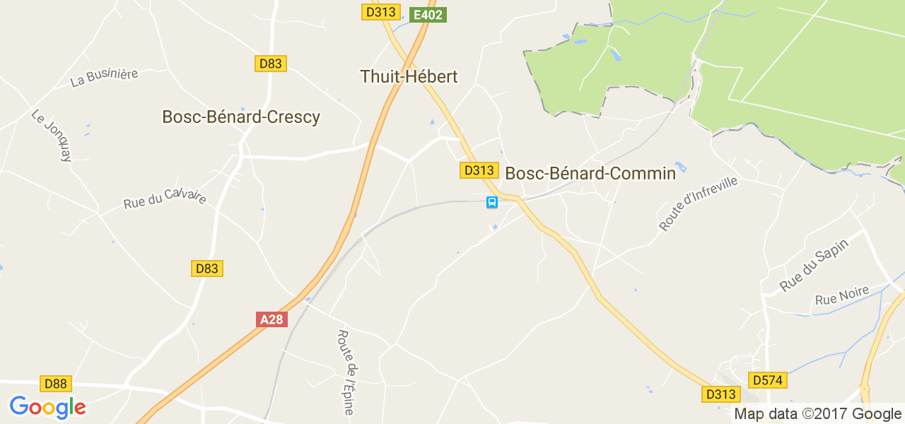 map de la ville de Bosc-Bénard-Commin